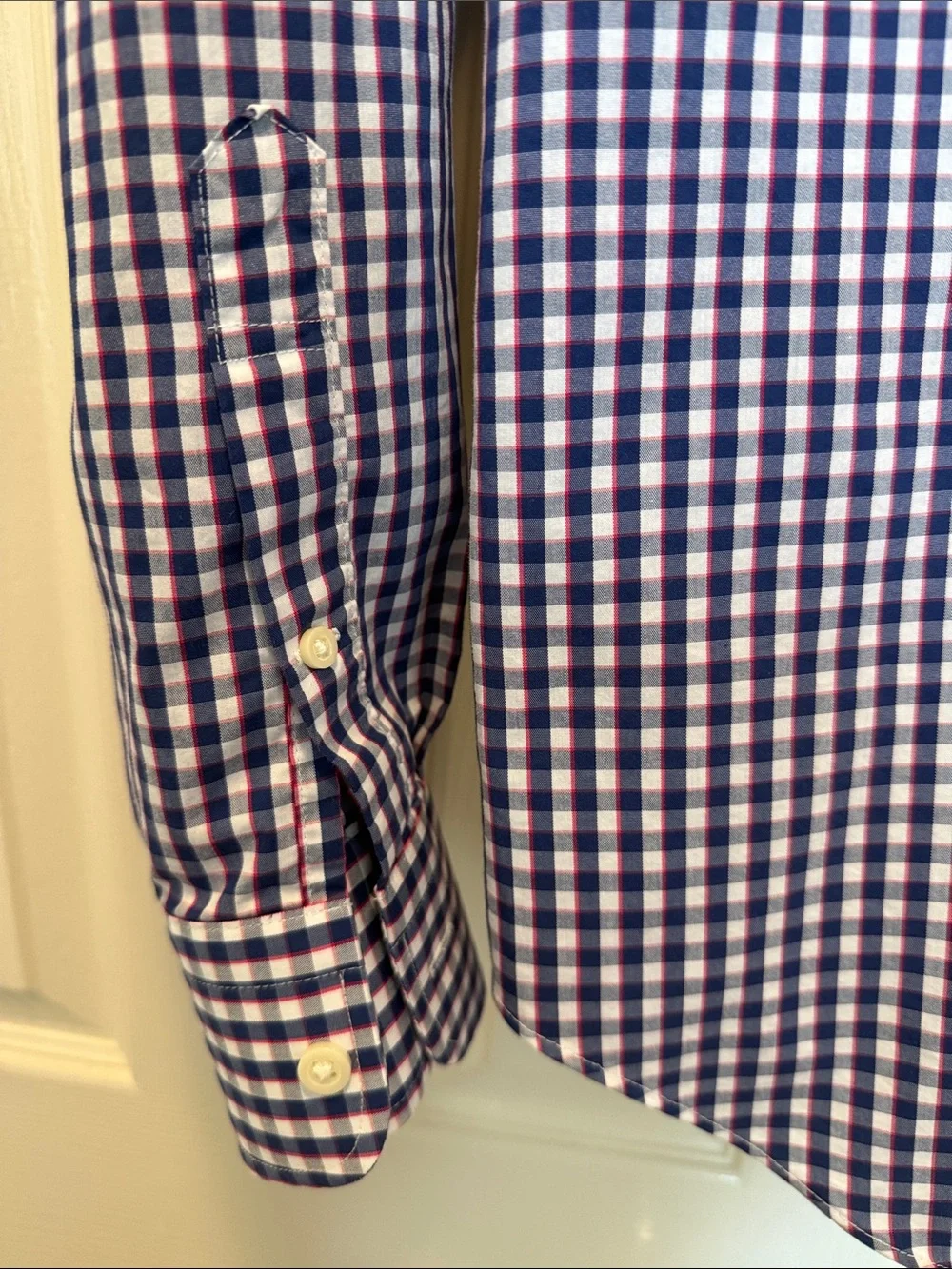 J. Crew Men’s Blue, Red & White Gingham Button-Down Shirt